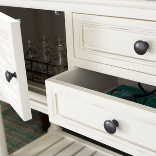 Safavieh Tate 2 Drawer 2 Door Console Table, Distressed/White