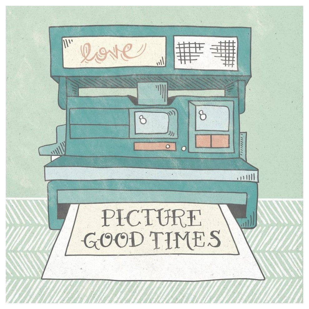 "Retro Polaroid Gray" Digital Paper Print by Mary Urban, 38"x38"