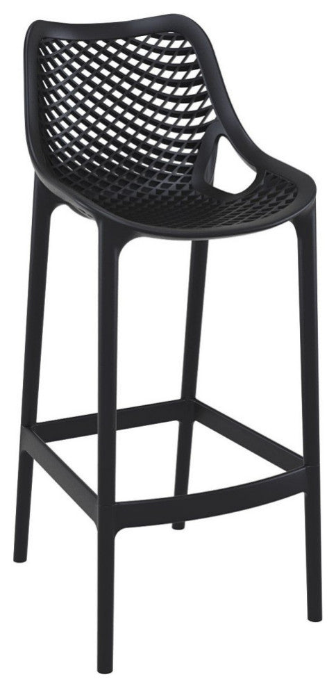 Sky Air Square Bar Set With 2 Barstools Black