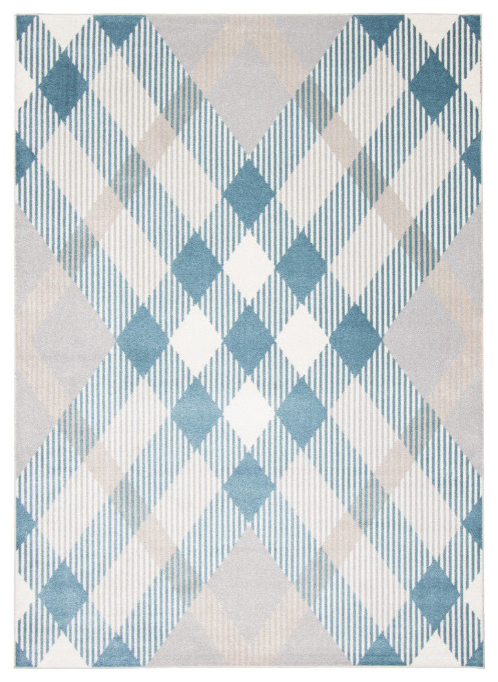 Aqua Kors Area Rug, Gray, 6'x9'