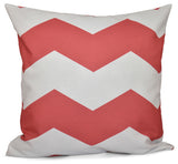 Geometric Decorative Outdoor Pillow, Coral, 18"x18"