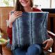 Plutus Blue Fluffy Fields Faux Fur Luxury Throw Pillow, Blue, 20" x 26" Standard