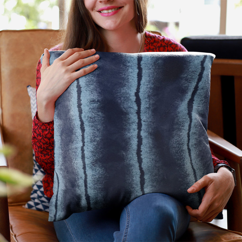Plutus Blue Fluffy Fields Faux Fur Luxury Throw Pillow, Blue, 20" x 26" Standard
