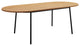 LeisureMod Tule 83" Oval Dining Table With MDF Top and Steel Legs, Natural Wood