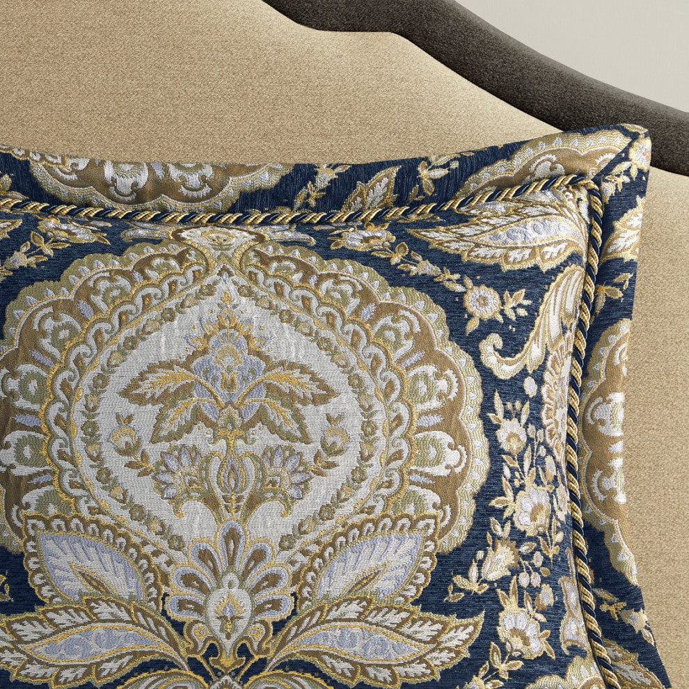 Croscill Valentina Traditional 4-Piece Comforter Set, Navy, Cal King