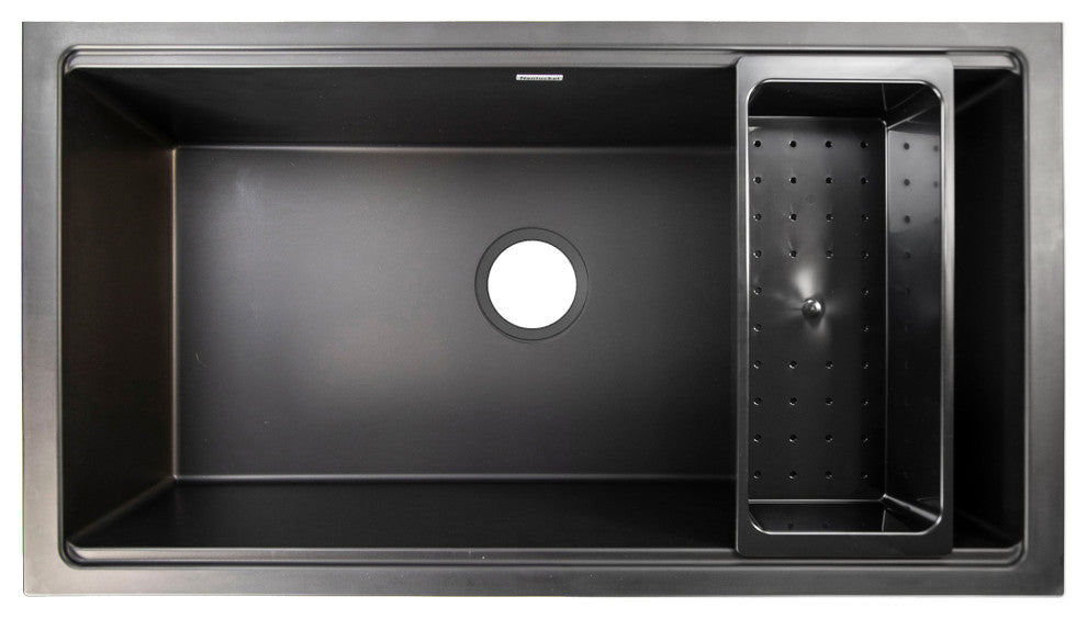 Nantucket Sinks Undermount Workstation Granite Composite, Nano Black
