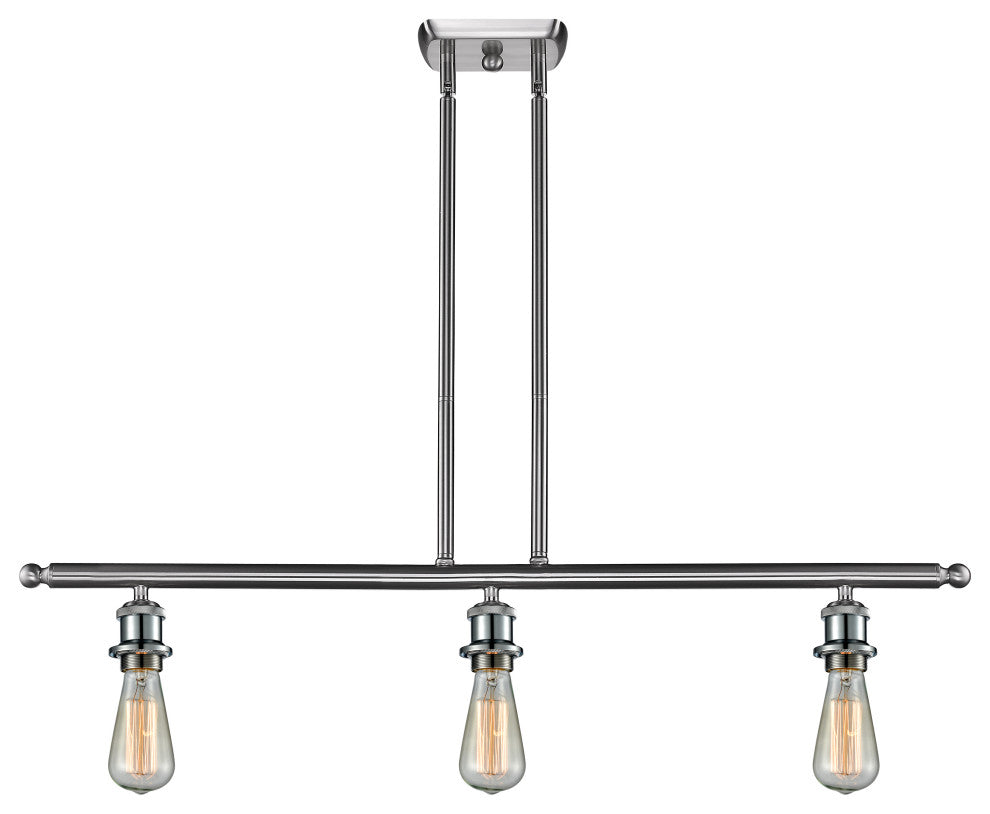 INNOVATIONS LIGHTING 516-3I-SN-LED Bare Bulb 3 Light Island Light