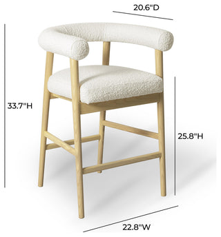 Spara Boucle Counter Stool, Cream