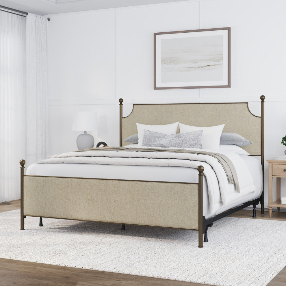 McArthur Metal and Upholstered Bed, Bronze, King
