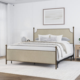 McArthur Metal and Upholstered Bed, Bronze, King