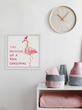 "Dreaming Pink Christmas" Framed Painting Print, 12x12