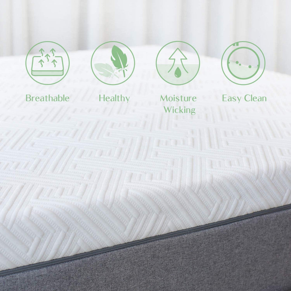 12" Medium Firm Mattress, Cool Sleep and Pressure Relief Gel Memory Foam, King
