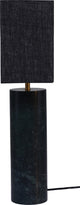 Cyrine Table Lamp in Green Marble and Black Linen Shade