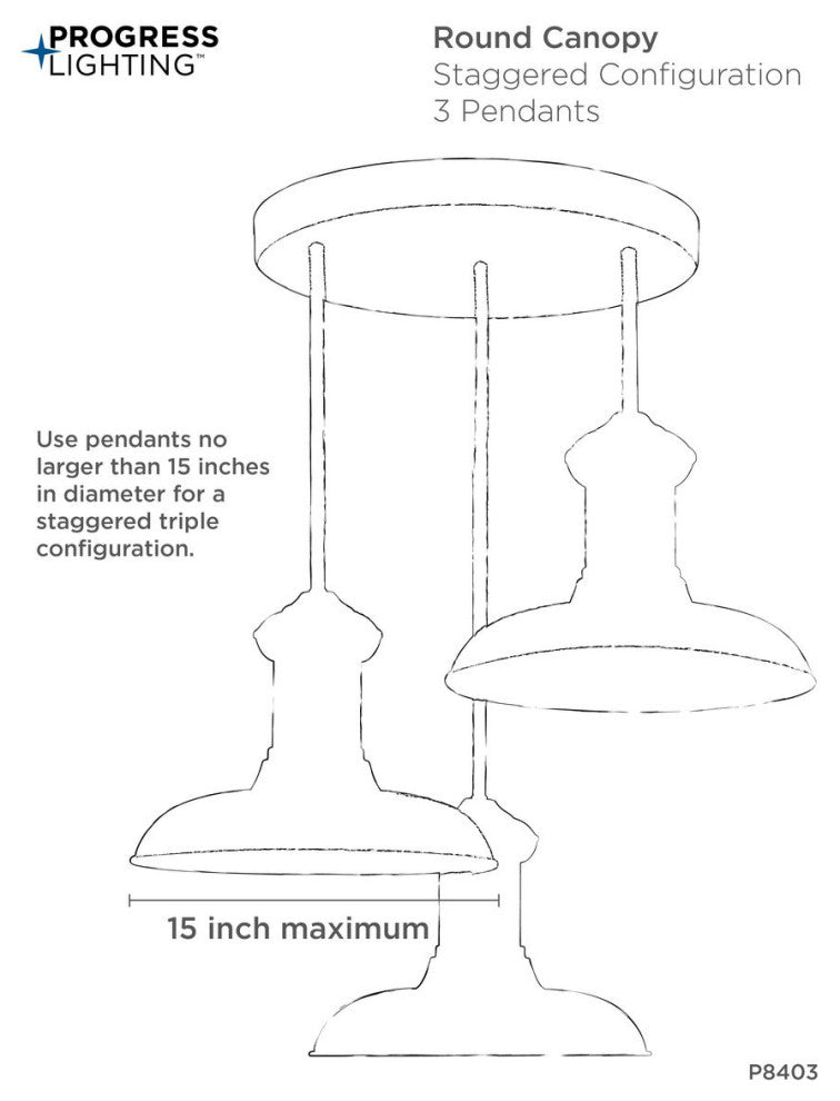 Canopy Kit 15-1/2" Round for Up to 3 Pendants