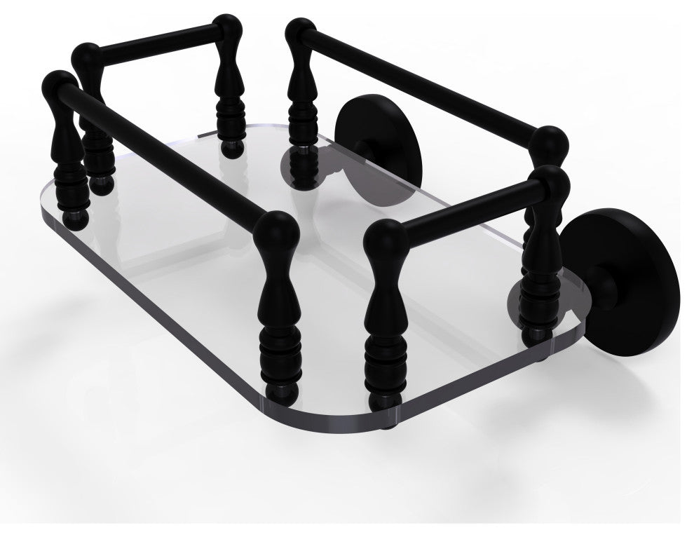 Prestige Skyline Wall Mounted Glass Guest Towel Tray, Matte Black