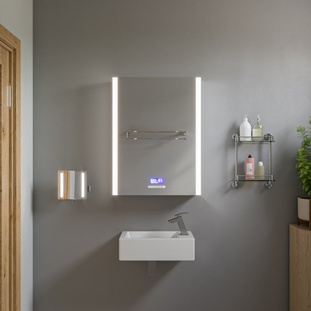 Abc116 White 20" Small Rectangular Wall Mounted Ceramic Sink With Faucet Hole