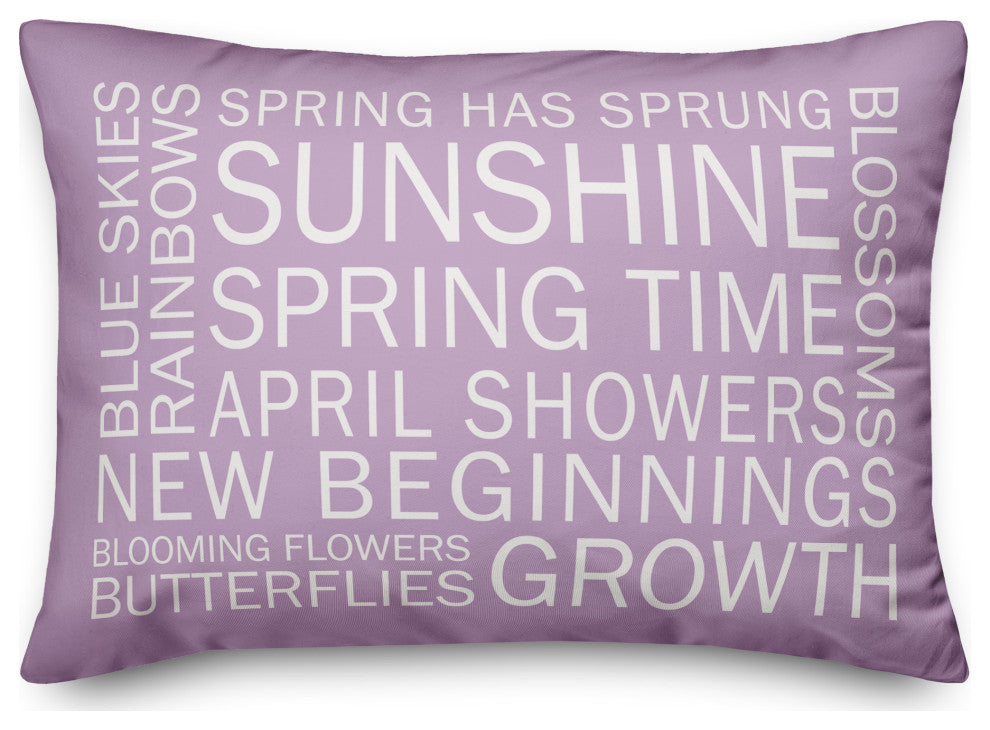 Purple Spring Sayings 20x14 Spun Poly Pillow