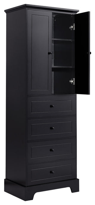 Gewnee Storage Cabinet with 2 Doors and 4 Drawers for Bathroom
