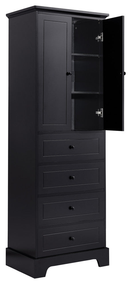 Gewnee Storage Cabinet with 2 Doors and 4 Drawers for Bathroom