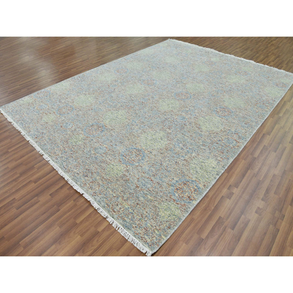 Hand Knotted,Tone Obscured and Subtle,Natural Dyes,Oriental Rug, 9'x12'