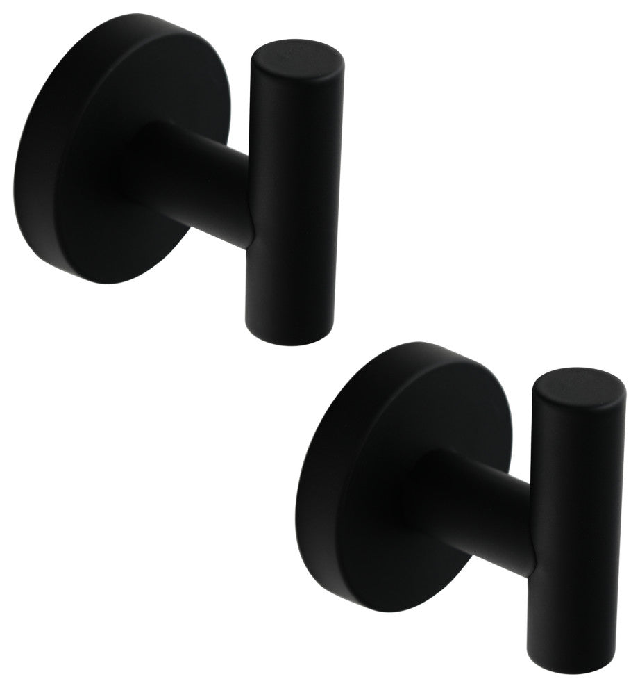Elizabeth J-Hook Robe Hook in Matte Black (Set of 2)