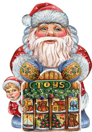 Merry Christmas Santa Scenic Decorative Ornament, Large