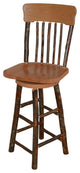 Hickory Panel Back Swivel Bar Chair, Natural
