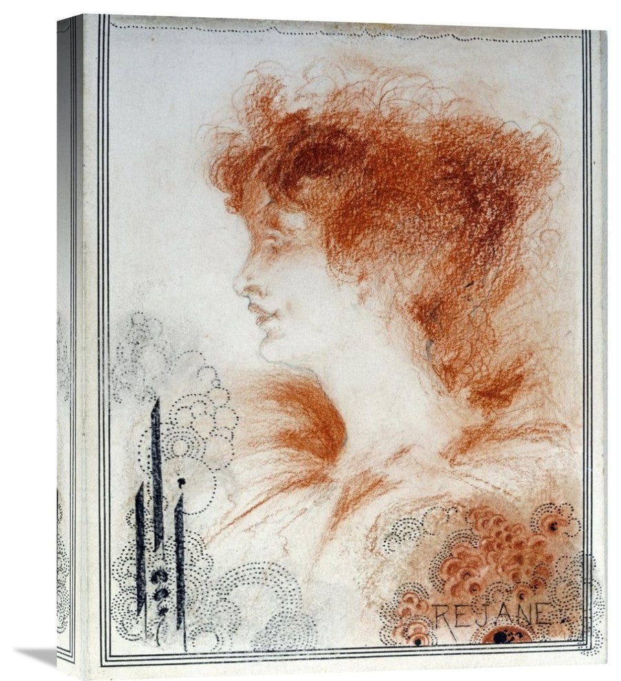 "Rejane" Stretched Canvas Giclee by Aubrey Beardsley, 18"x22"