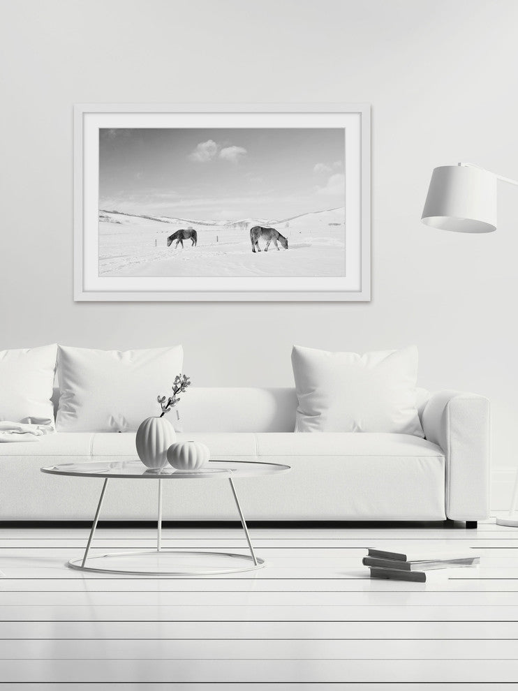 Marmont Hill, "Grazing Pair" Framed Painting Print, 36x24
