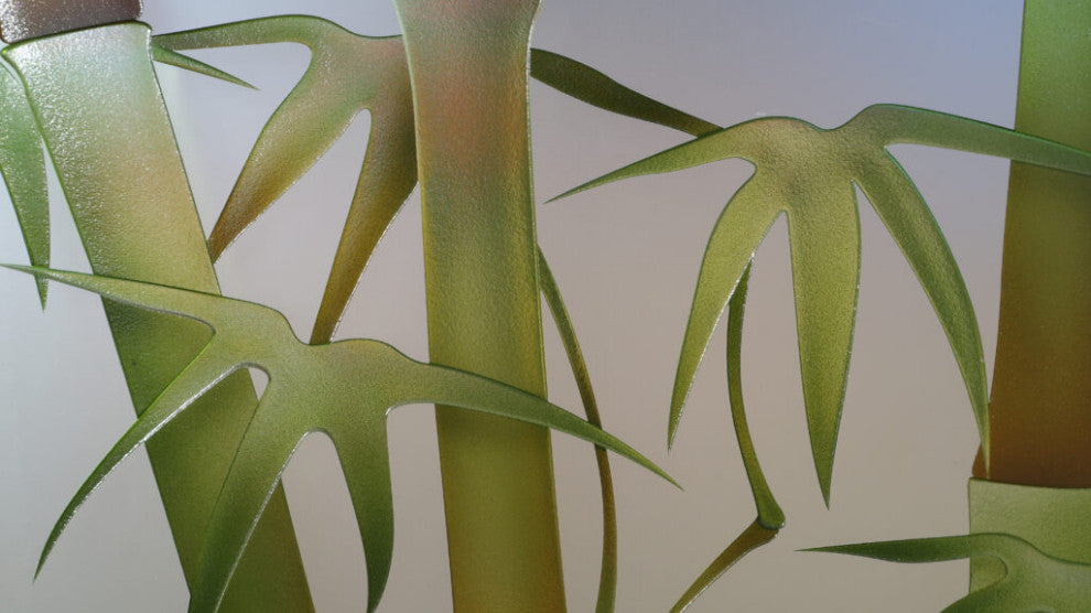 Interior Prehung Door or Interior Slab Door - Bamboo Shoots II Green -...