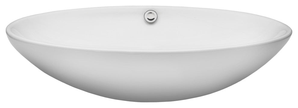 Bianco Uovo Ceramic Vessel Sink With Overflow