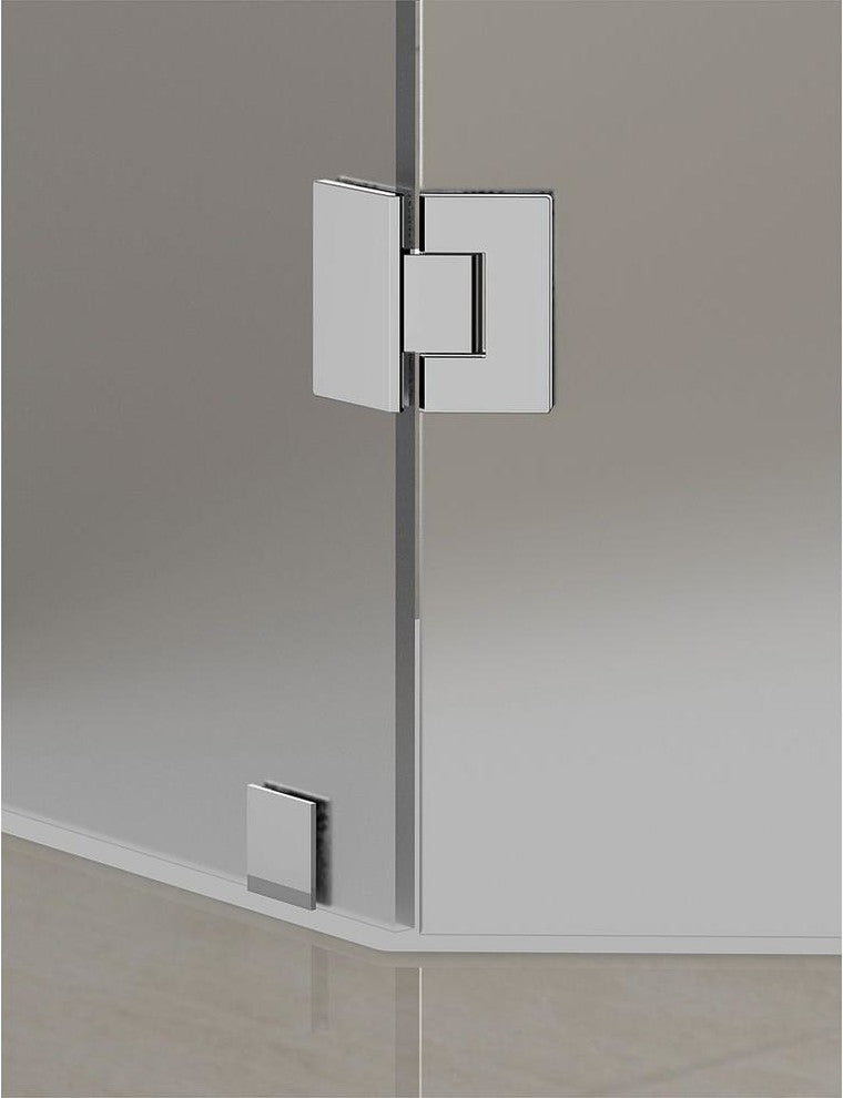 Neoscape Frameless NeoAngle Frost Shower Enclosure, Steel, 34"x34"x72"