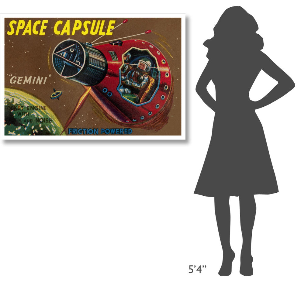 "Space Capsule Gemini" Digital Paper Print by Retrorocket, 46"x31"