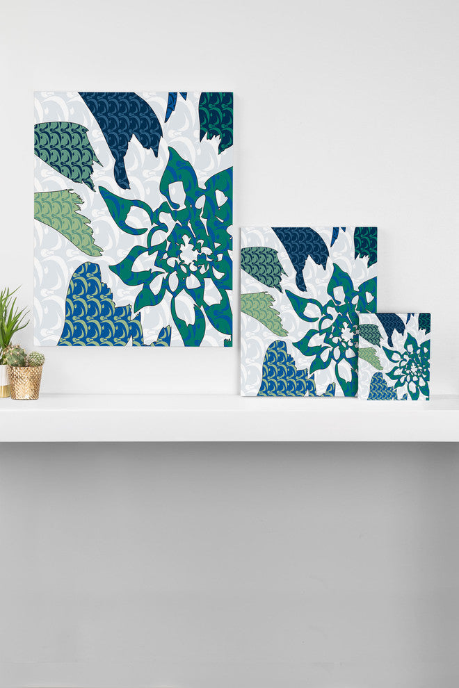 Deny Designs Karen Harris Constance In Blue Blossom Art Canvas
