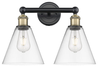 Berkshire 2-Light 17" Bath Vanity Light, Black Antique Brass Finish, Clear Shade