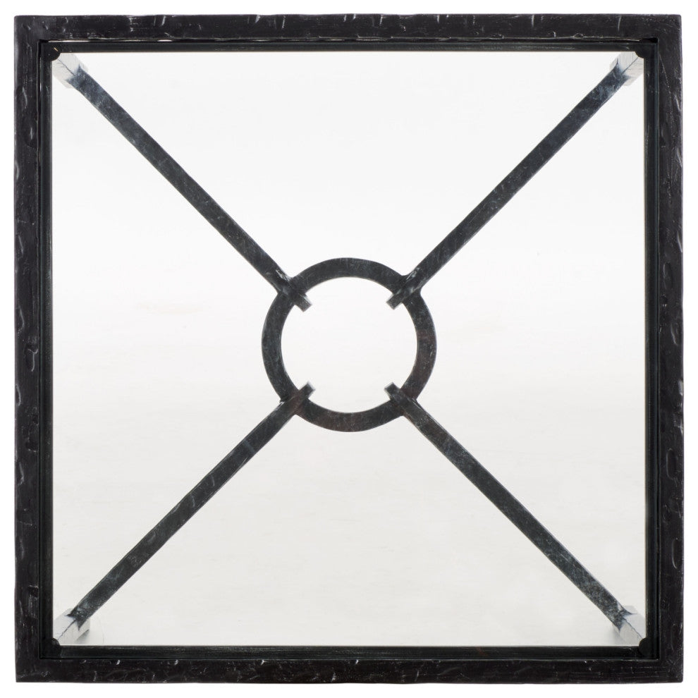 Safavieh Couture Tauri Metal Square Accent Table, Black/Clear