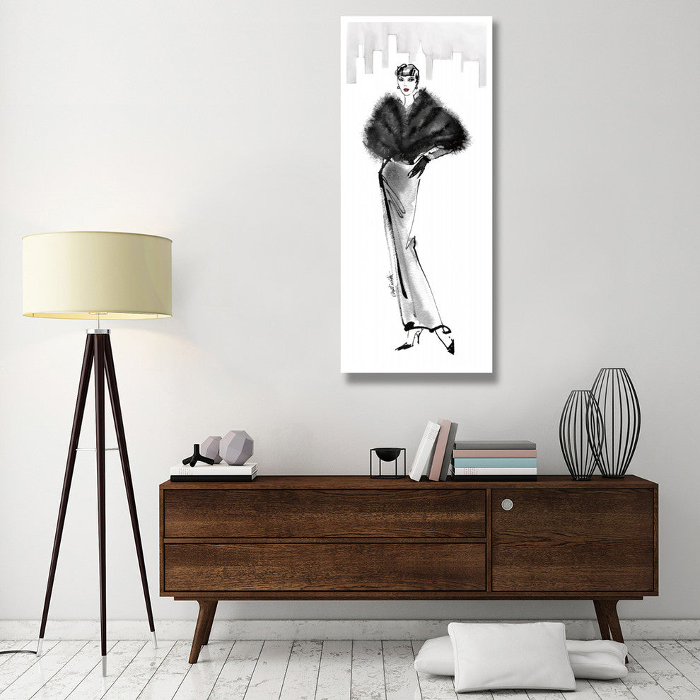 "Fifties Fashion I with Red" Digital Paper Print by Anne Tavoletti, 26"x62"