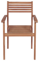 vidaXL 4x Solid Teak Wood Patio Chairs with Anthracite Cushions Dining Seats