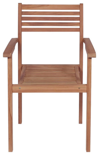 vidaXL 4x Solid Teak Wood Patio Chairs with Anthracite Cushions Dining Seats