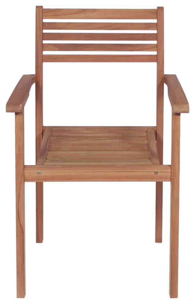 vidaXL 4x Solid Teak Wood Patio Chairs with Anthracite Cushions Dining Seats