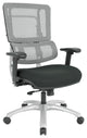 Vertical Gray Mesh Back Chair With Silver Base, Black