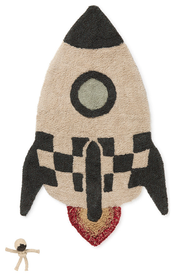Rocket Machine Washable Kids Rug