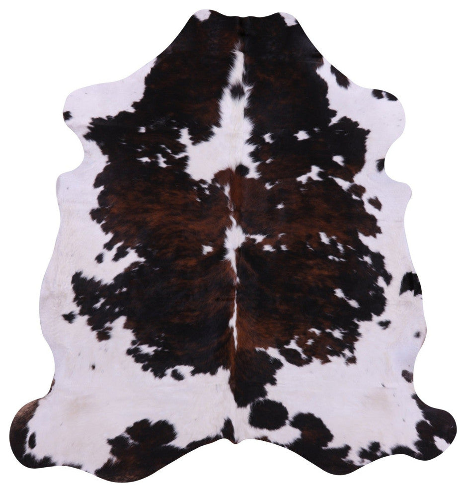 7' 0" X 6' 10" Tricolor Natural Cowhide Rug C2286