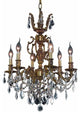 Elegant Marseille Dining Room Light, French Gold Finish With Royal Cut Crystal