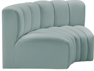 Arc Vegan Leather Upholstered 2-Pc. Inward Curved Modular Sectional, Green