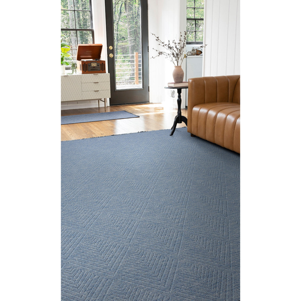 Alice Transitional Diamond Blue Azure Blue Indoor Rectangle Area Rug 8x10