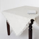 Fringed Burlap Design Tablecloth, Ivory, 60"