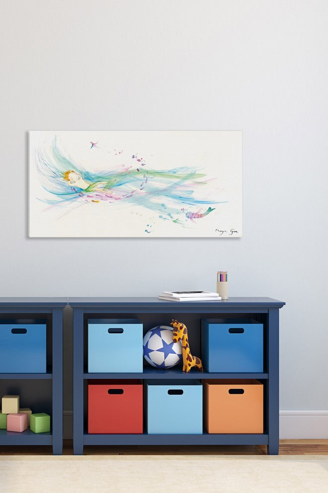 Marmont Hill, "Sea of Love" by Maya Gur Painting Print on Wrapped Canvas, 24x12