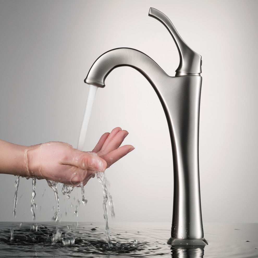 Glass Vessel Sink, Bathroom Arlo Faucet, PU Drain, Mounting Ring, Spot Free Stainless Steel