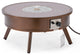Leisuremod Walbrooke Patio Round Fire Pit Table With Aluminum Frame, Brown